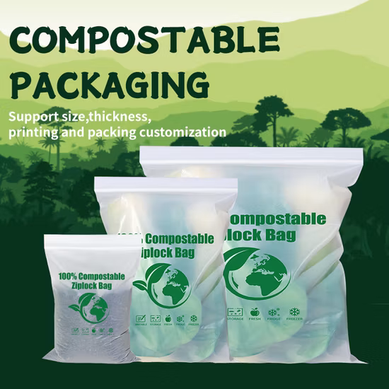 Yurui PLA Pbat Corn Starch Eco Friendly Custom Printed Zipper Ziplock Packing Snack Pouch Food Packaging Compostable Biodegradable Bag