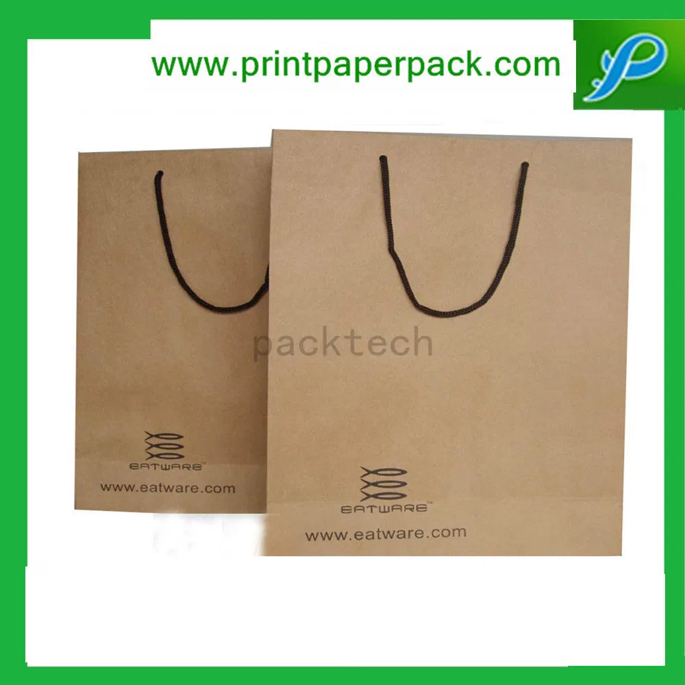 Atractiva bolsa de embalaje para compras de papel personalizada para servicio de alimentación